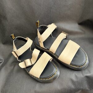 Dr. Marten Gryphon quad leather sandals in parchment beige